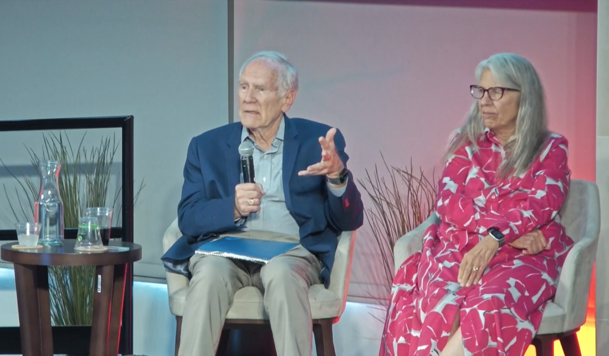 John Francis (left) and Leslie Francis (right) discuss their book at an event at the S.J. Quinney College of Law. (Photo curtesy of the S. J. Quinney College of Law, University of Utah).